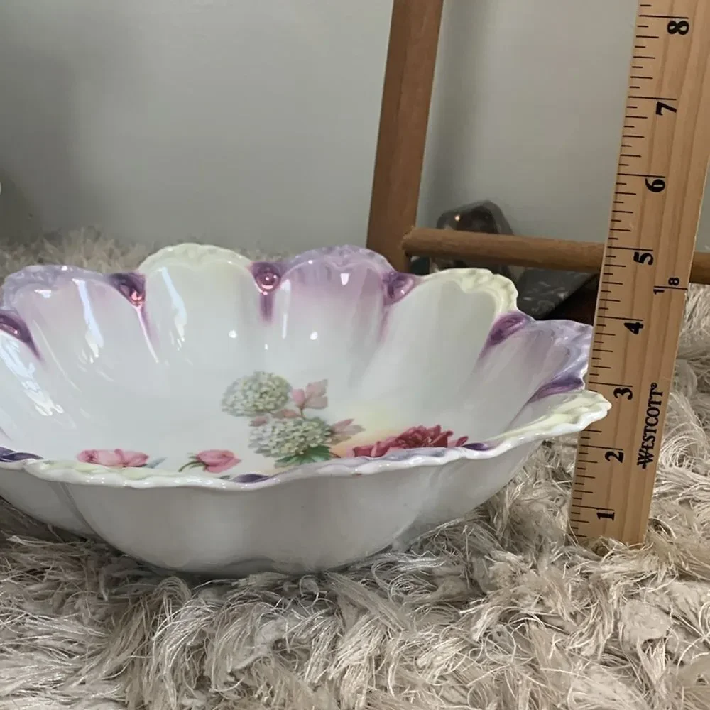 Vintage JSV‎ Johann Seltmann Vohenstrauss Germany Hand Painted Rose Serving Bowl